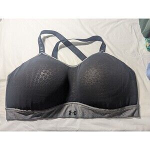 Under Armour Sports Bra  2X- Gray & Black. Racerback Straps; Adjustable